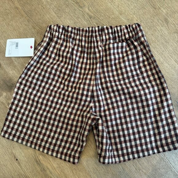 Caramel Kids Checkered Wool Shorts 10Y With Elastic Waist & Button Closure - Picture 6 of 9